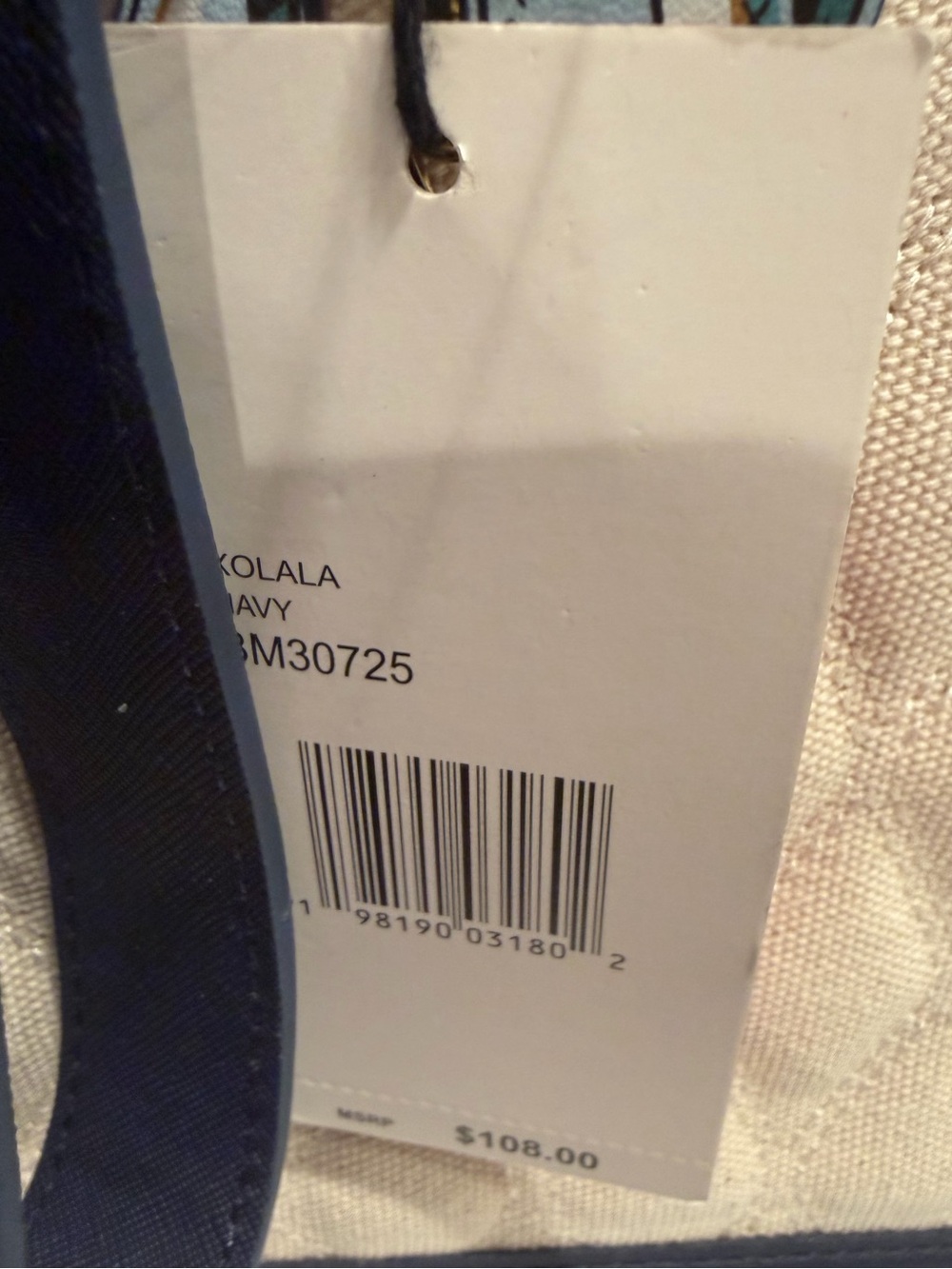 Betsey Johnson NWT Cream Quilted Navy Blue Trim Sardine Charm Crossbody Bag P243 - Picture 12 of 13